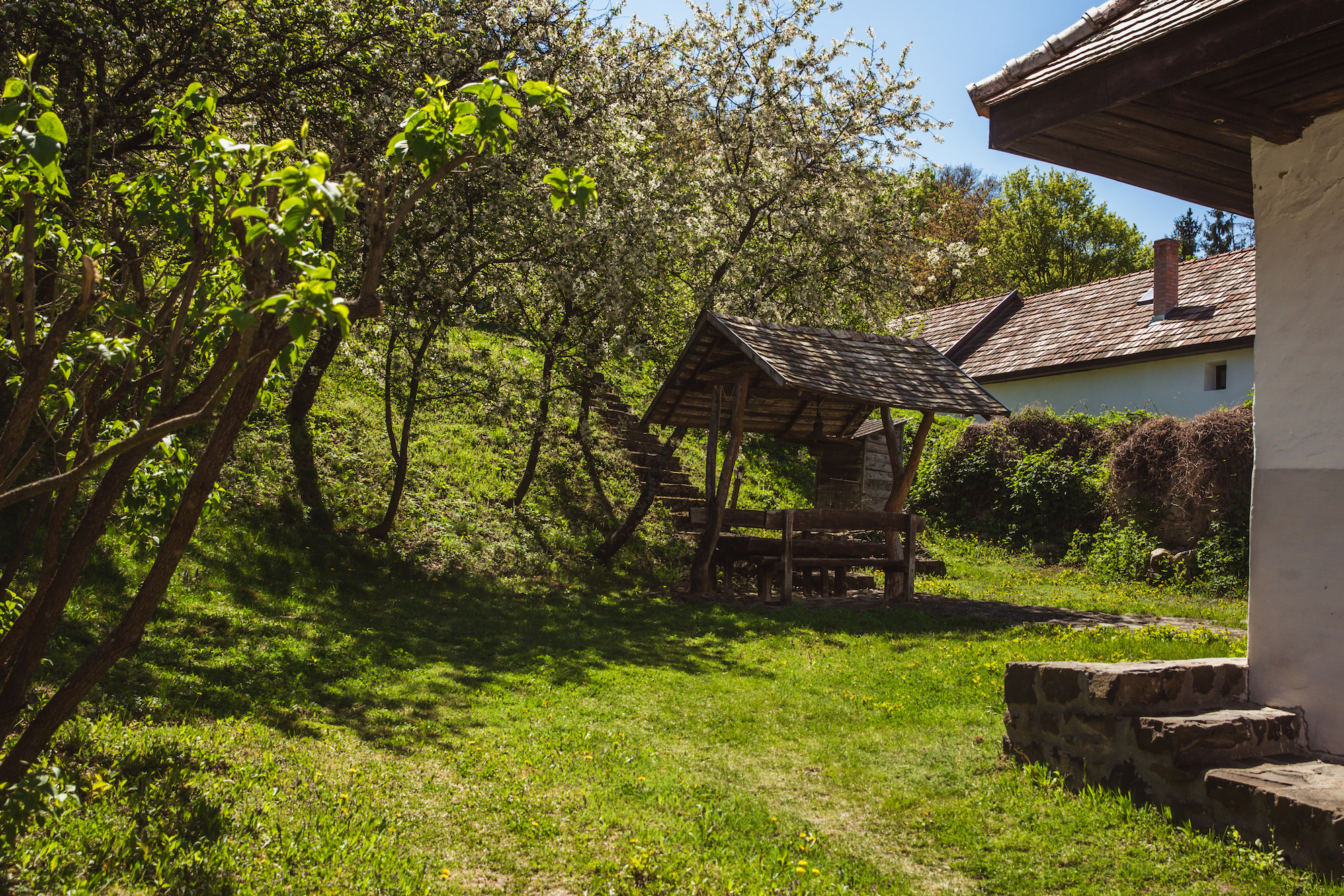 Traditional houses in village Holloko in Hungary. The village is included in the UNESCO list of cultural values